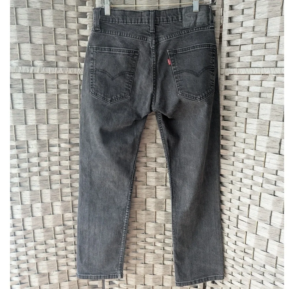 Levi's 514 Straight Fit Jeans Black Faded Denim Mens 31x30 Grunge Minimalist
